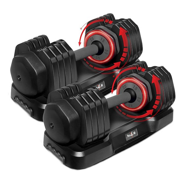 55LBS Pair 5-In-1 Adjustable Weights Dumbbells