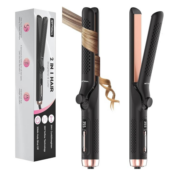 1.25 Inch 360 Airflow 2-In-1 Hair Curler And Straightener