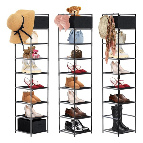 3 Packs 8-Tier Metal Tall Shoe Organizer