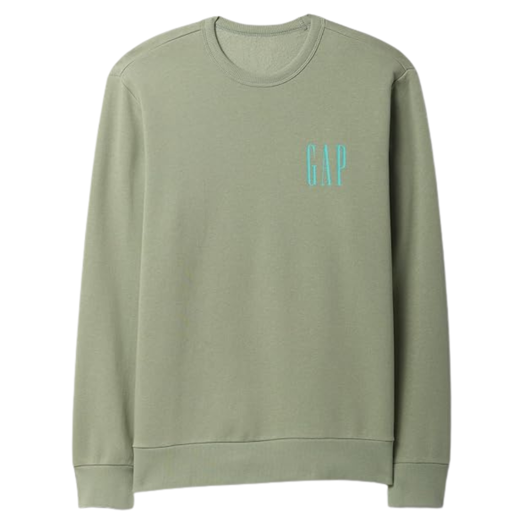 GAP Mens Logo Fleece Crew Sweatshirt Desert Sage L