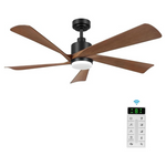 52" Ceiling Fan With Lights, Remote And Reversible Blades