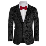 Grace Karin Men's Floral Slim Fit Velvet Tuxedo