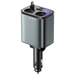 LISEN 90W Dual Car Lighter Splitter W/30W Retractable Cable & USB-C/A Ports