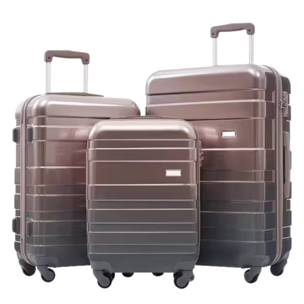 3-Piece Merax Lightweight Golden ABS Hardshell Luggage Set