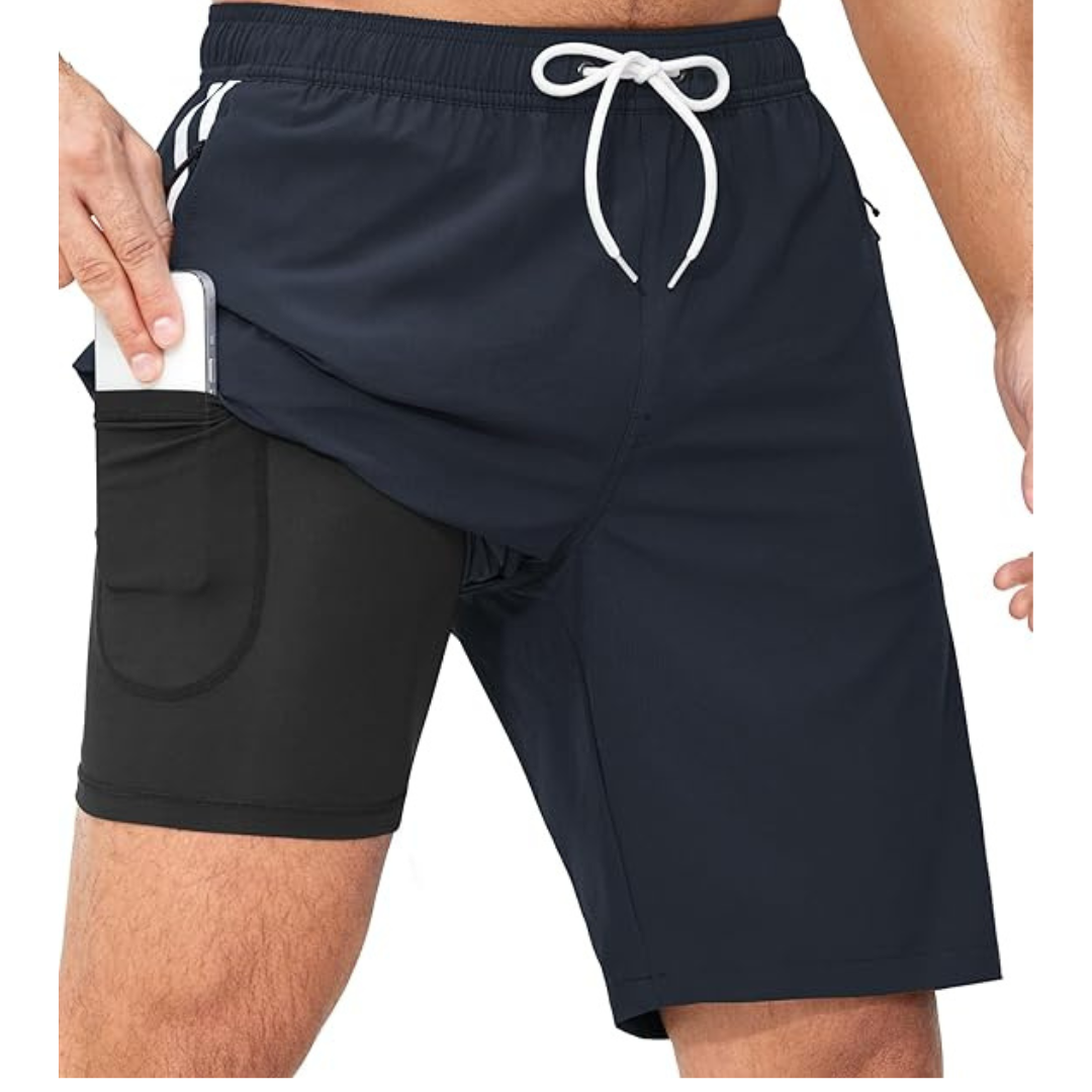 9" Men's Gym Basketball Shorts with Liner & Pockets (various colors/sizes)