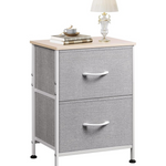 WLIVE Multipurpose Night Stand With 2 Fabric Drawers