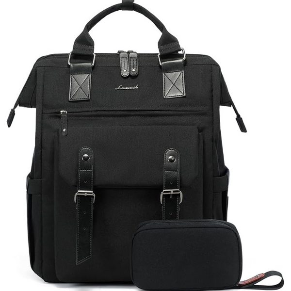 Lovevook Unisex 15.6" Laptop & College Backpack (Black)