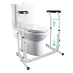 Carex Adjustable Toilet Safety Rails With Handles For Elderly Or Disabled