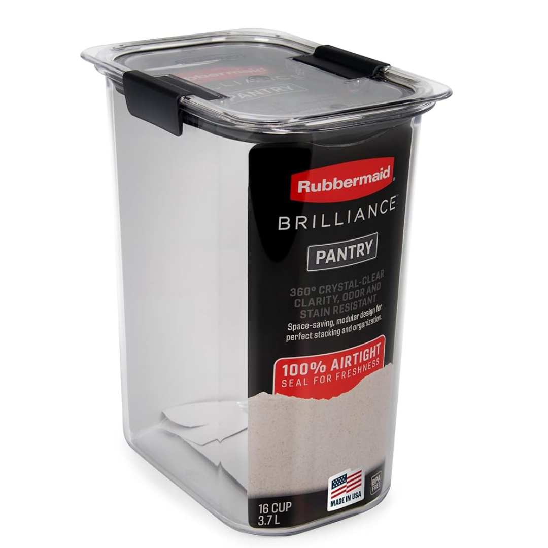 16-Cup Rubbermaid Brilliance Airtight Food Storage Container With Lid