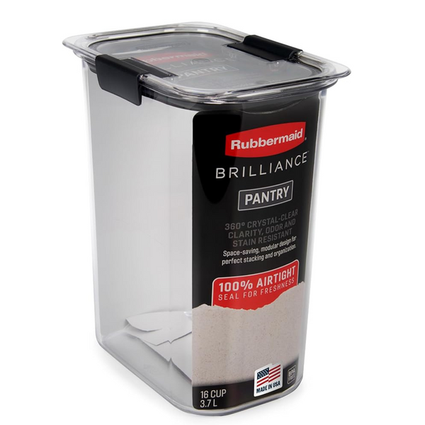 16-Cup Rubbermaid Brilliance Airtight Food Storage Container With Lid