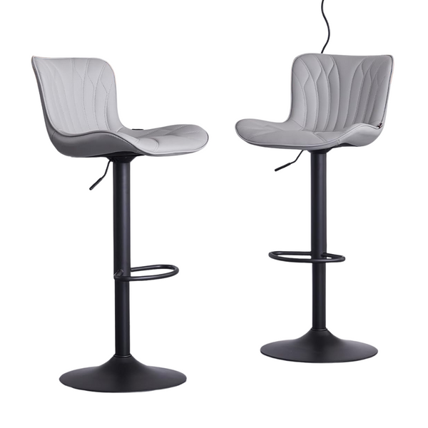 2-Pack Modern PU Leather 360-Degree Swivel Counter Height Barstools
