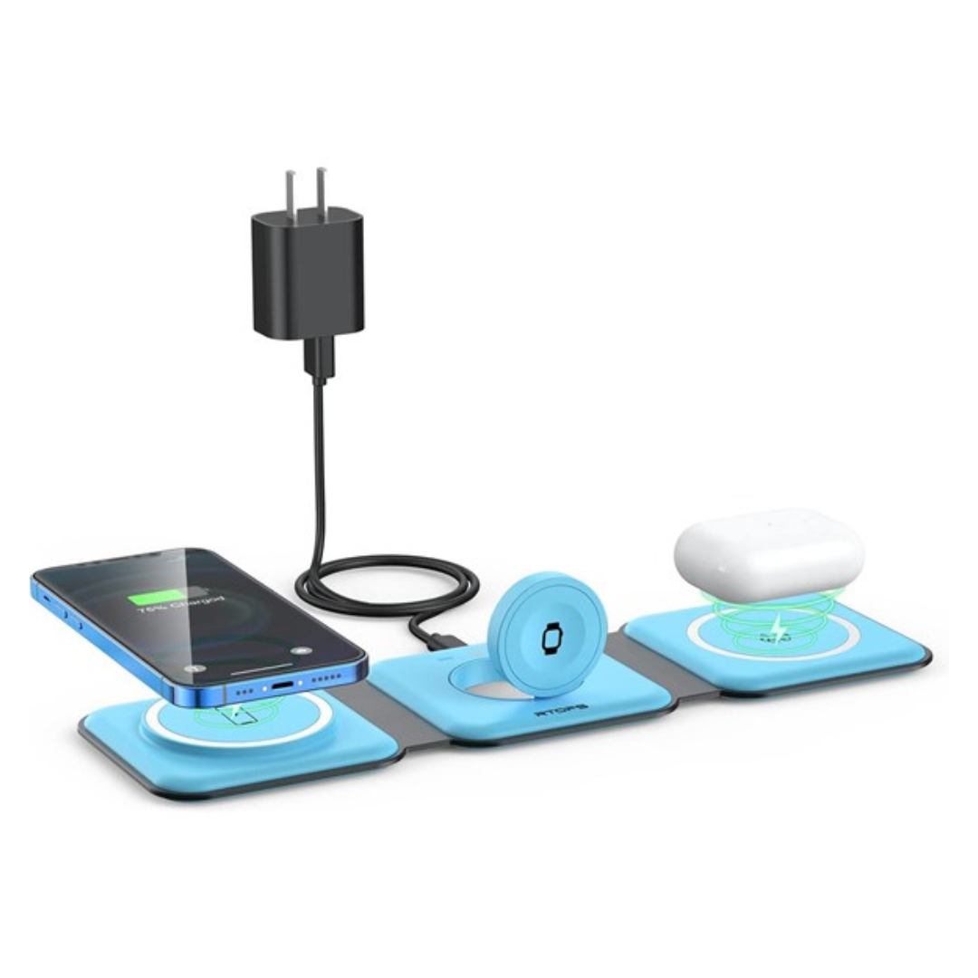 RTOPS 3-in-1 GaN Magnetic Wireless Charging Station