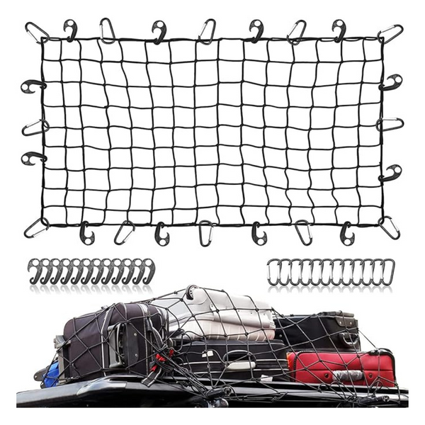 Cargo Net With 12 ABS Hooks And 12 Heavy Duty D Clips