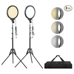 2-Pack 10'' LED Selfie Ring Light With 65" Tripod Stand