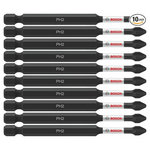 10-Pack BOSCH -1/2" Phillips 2 Impact Tough Screwdriving Power Bits