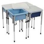 ECR4Kids 4-Station Adjustable Play Table Sensory Bins