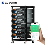 6-Pack ECO-WORTHY 48V 100Ah LiFePO4 Batteries + Battery Monitor + Server Rack