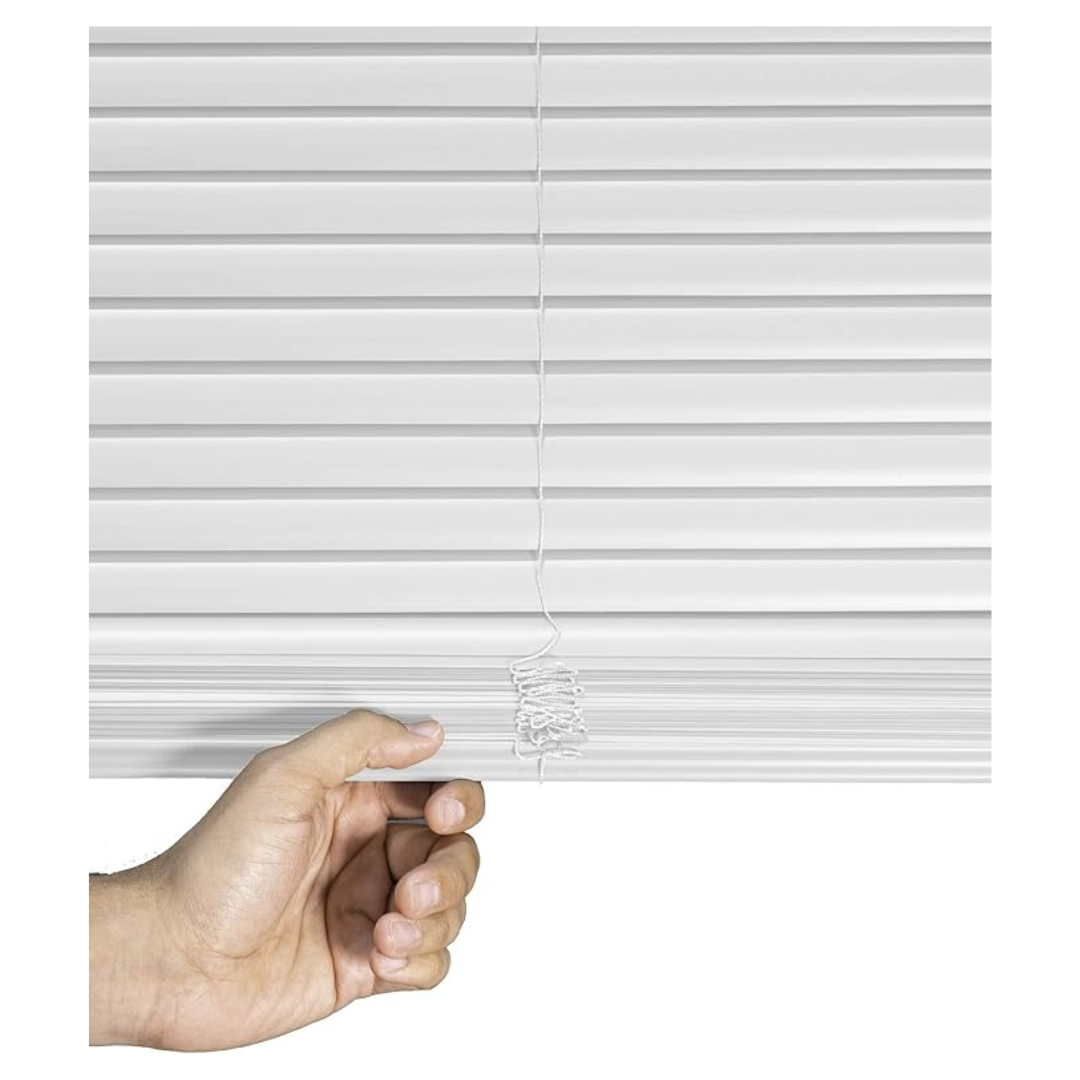31"x64 Mini Blinds For Windows (Gloss White)