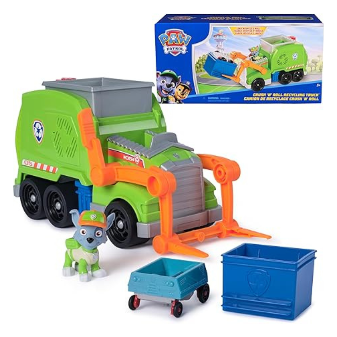 PAW Patrol Crush N Roll Truck With Rocky Action Figure