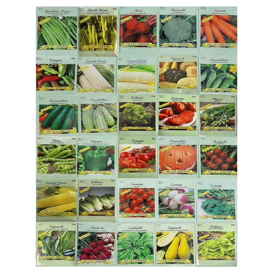 30-Pack Deluxe Valley Greene Heirloom Vegetable Garden Seeds