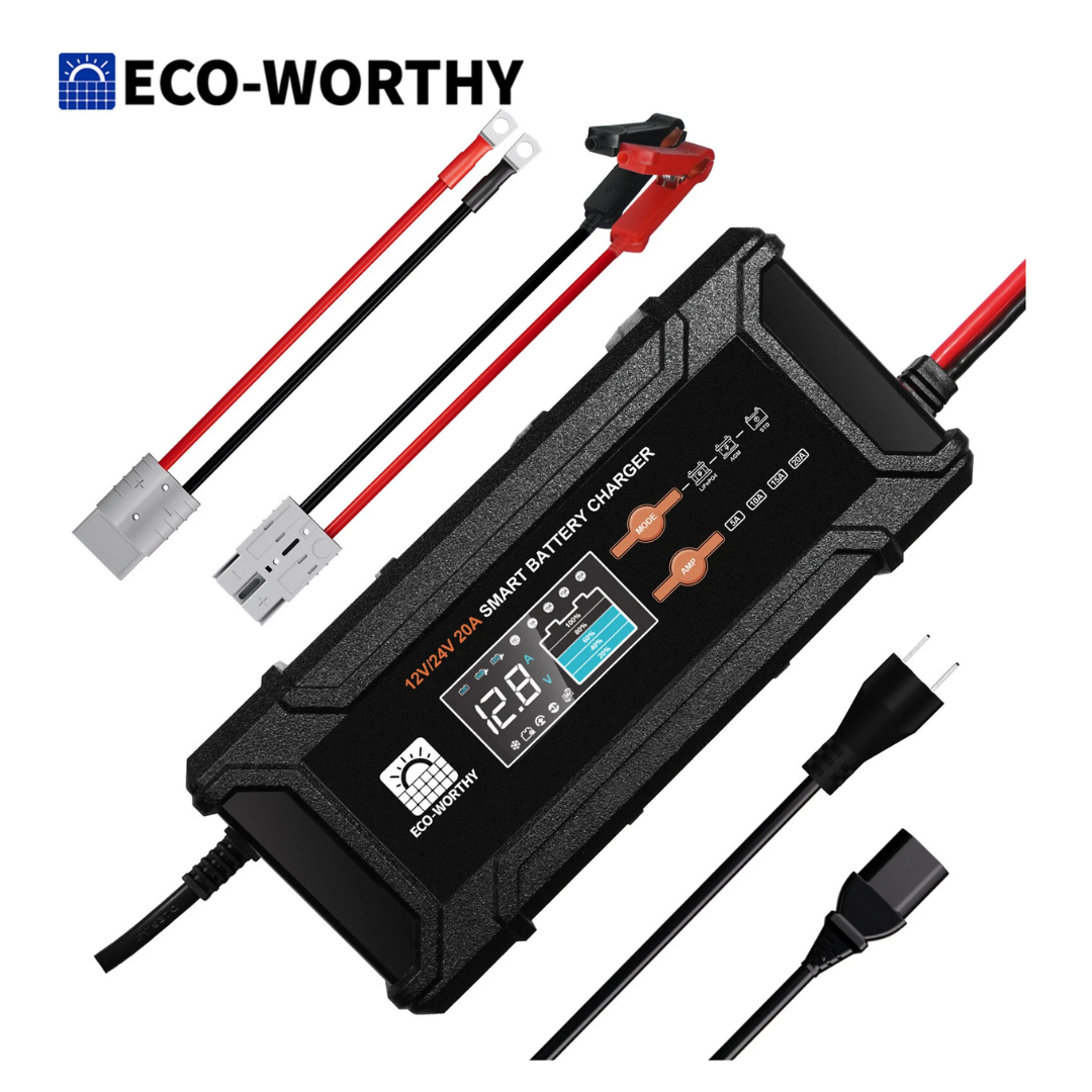 ECO-WORTHY 12V/24V 20A Smart Battery Charger & Maintainer