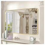 24"x36" Framed Wall Mounted Vanity Mirror For Bathroom (Gold)