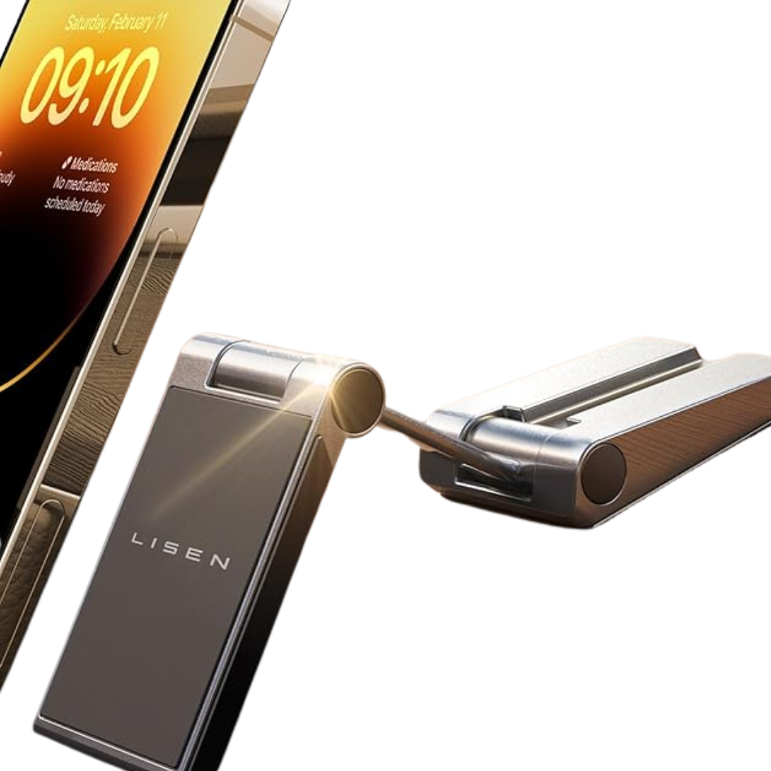 LISEN Magnetic Foldable Car Dashboard Phone Holder with 360-Degree Rotation