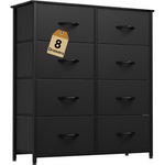 Yitahome Tall Dresser with 8 Drawers (Black Wood Grain)