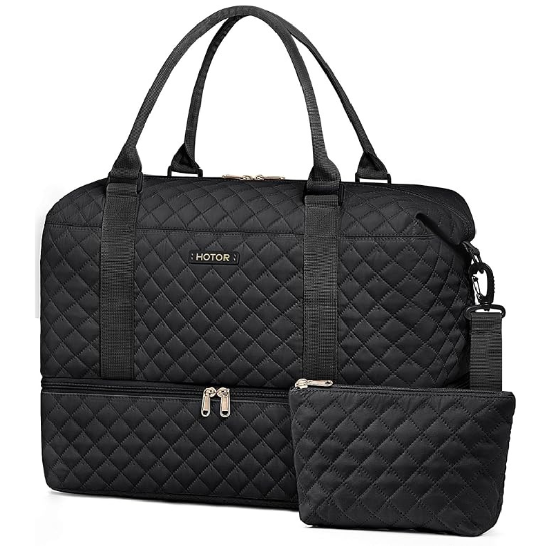 Travel Duffel Carry On Bag With Shoe Compartment (13.4" x 17.3" x 7.9")