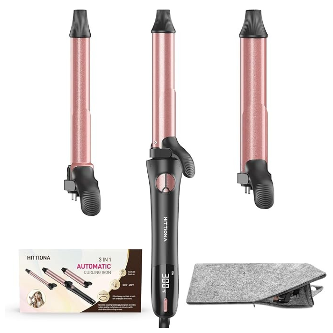 3-In-1 Automatic Rotating Curling Iron Set