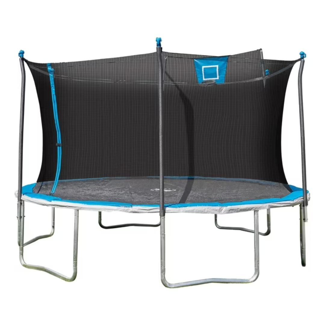 Sportspower Bounce Pro 10’ Round Trampoline With Basketball And Enclosure