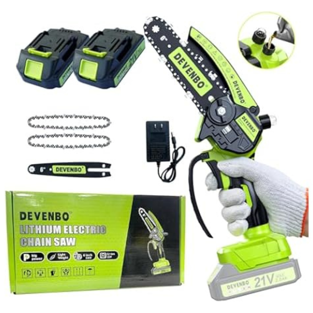 Devenbo 6" Cordless Electric Mini Hand Chainsaw