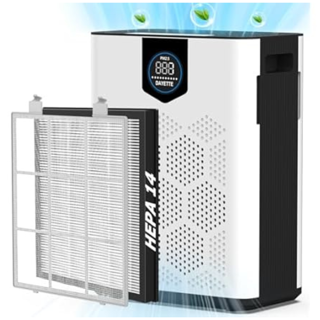 Dayette H14 Hepa Air Purifiers With Washable PreFilters Up To 3000 Ft