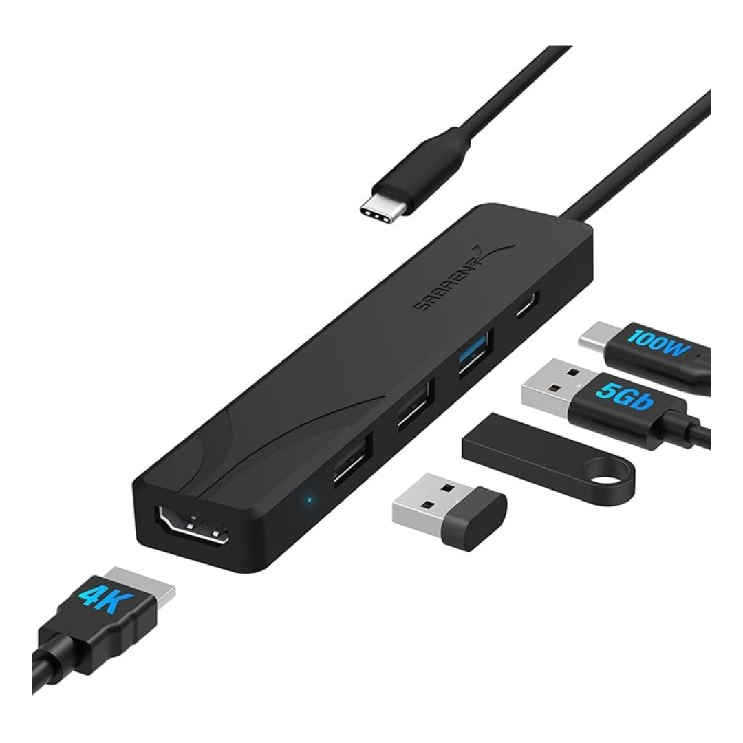 Sabrent 5-In-1 4K@60Hz HDMI/USB-C Hub/Docking Station