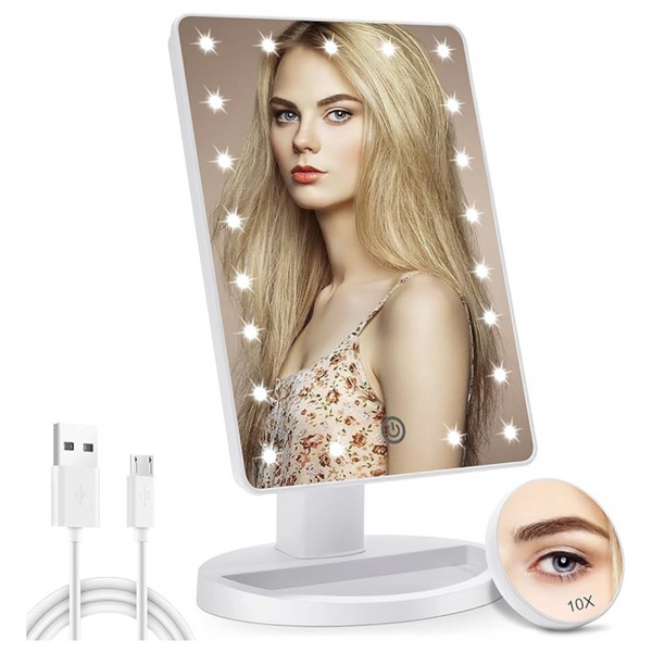 Lighted Makeup Vanity Mirror With 10x Magnifying Mirror