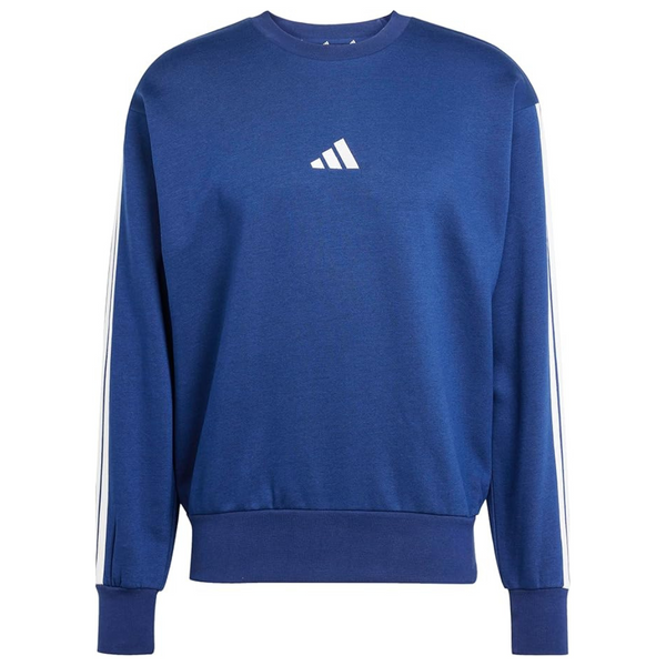 Adidas Men's Essentials Fleece 3-Stripes Sweatshirt (Dark Blue)