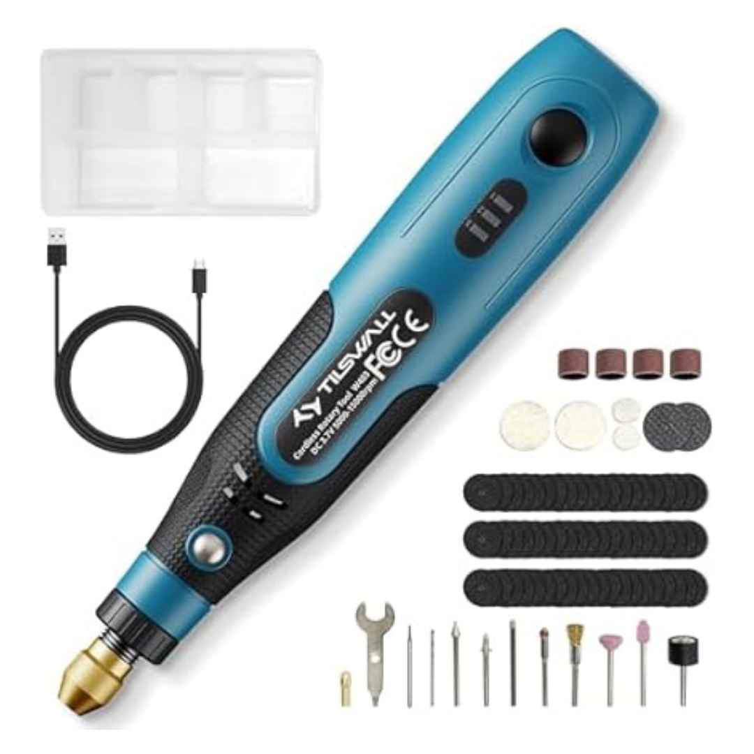 3-Speed 3.7V Mini Cordless Rotary Tool Kit With 82 Accessories