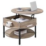 2-Tier 31'' Round Dining Table With Storage Shelf (2-Color)