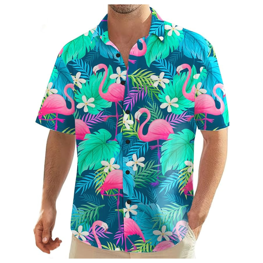 Men's Hawaiian Flamingo Floral Shirts
