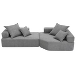2-Pieces Polibi 103.5" Square Arm Fabric Rectangle Sofa