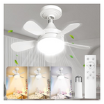 Socket Ceiling Fan With 2000L 3-Color Modes LED Light