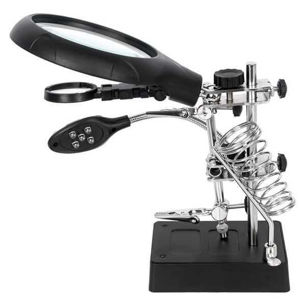 LED Light Helping Hands Magnifier Station