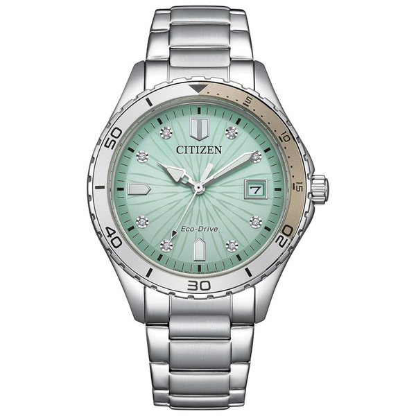 Citizen Women's Eco-Drive Crystal Weekender Silver-Tone Watch