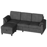 3 Seat L Shaped 79" Convertible Sectional Couch Sofa
