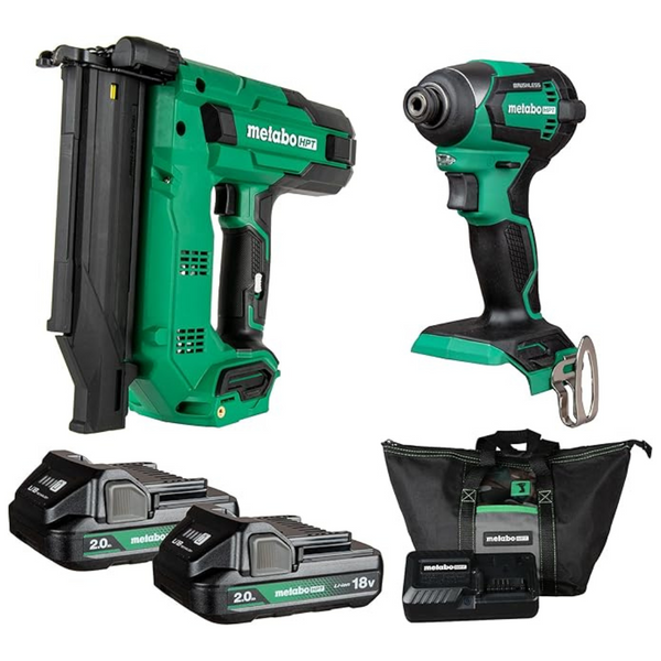 Metabo HPT 18V MultiVolt Brad Nailer + Impact Driver Combo Kit
