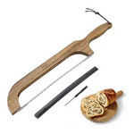 16.7" XZZWLL Wooden Serrated Sourdough Bread Knife