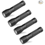 4-Pack Water Resistant Zoomable LED Flashlights