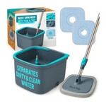 TRUE & TIDY Square Spin Mop & Bucket System