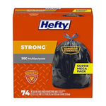 74-Count Hefty 30 Gallon Strong Large Trash Bags