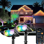 2-Pack Waterproof Color Changing Smart Outdoor Solar Spot Lights